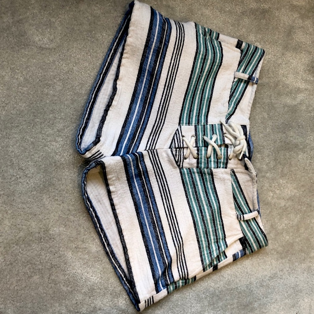 Monroe Striped Cotton Shorts